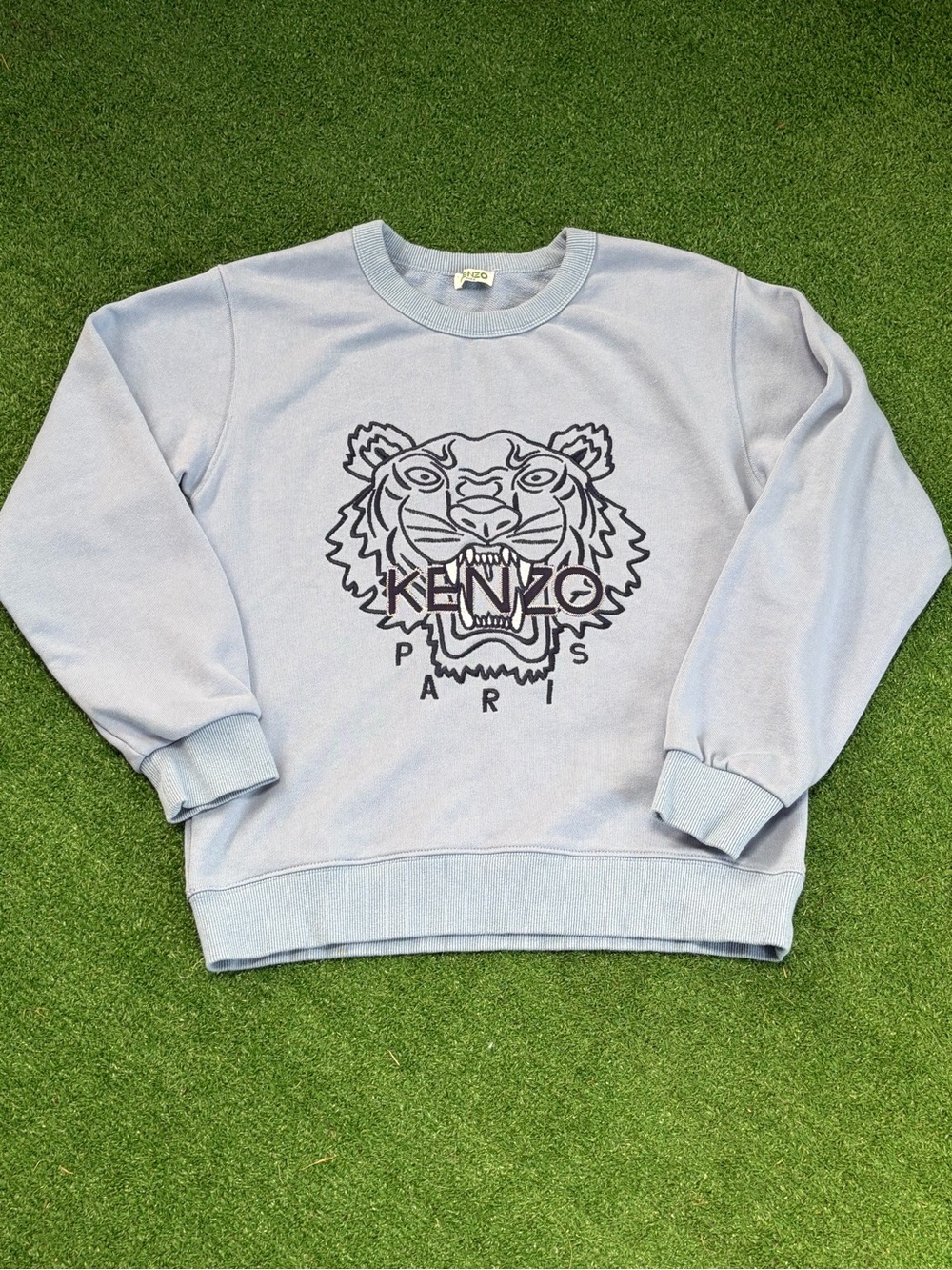 Kenzo Light Blue Tiger Crest Crewneck Sweatshirt
